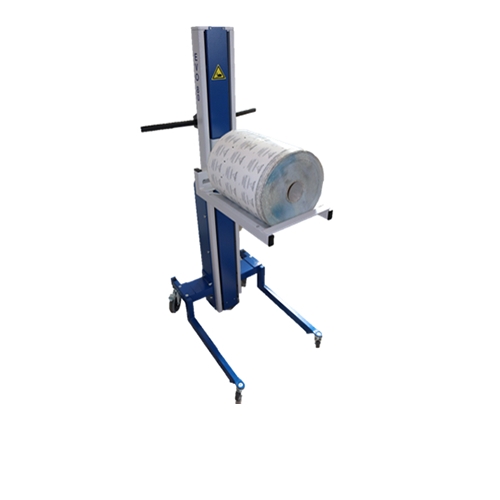 Gerbeur semi-électrique porte bobines avec plateau longitudinal en V
